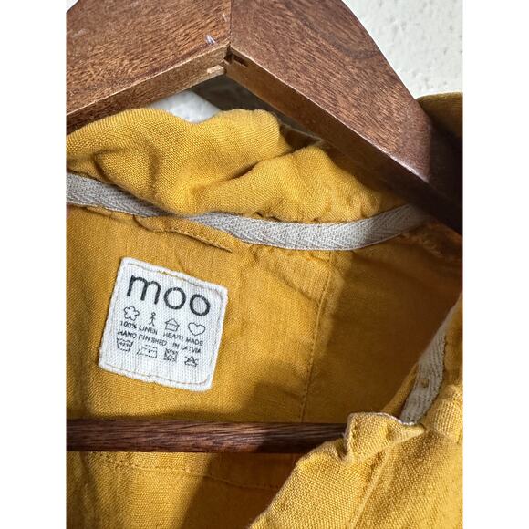 Moo 100% Linen Top and Pants Set Mustard Yellow Womans Medium - Picture 12 of 12